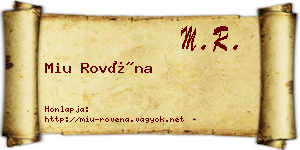 Miu Rovéna névjegykártya